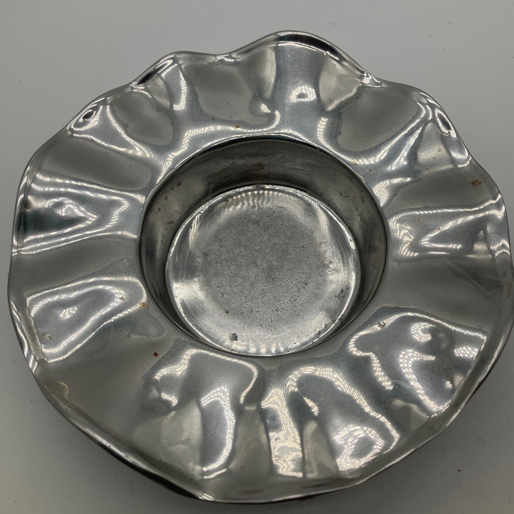 Beatriz Ball Vento Wine Coaster Polished Ruffled Aluminum Made in Mexico 6491